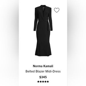 COPY - Norma Kamali Black Fishtail Dress Size M